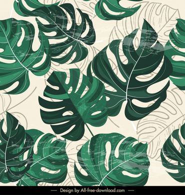 leaves background colored retro flat sketch