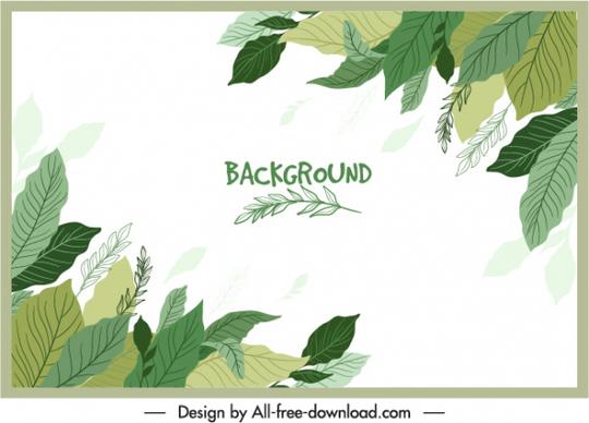 leaves background template classical handdrawn sketch