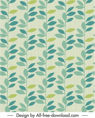 leaves pattern retro colorful flat sketch