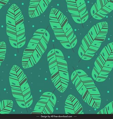 leaves pattern template classical green sketch
