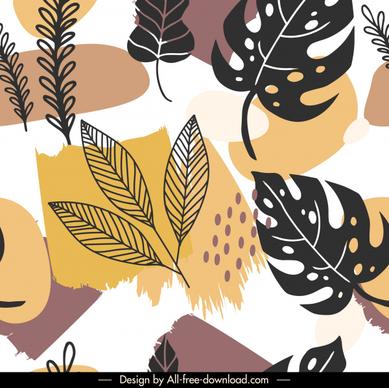 leaves pattern template flat classical handdrawn decor
