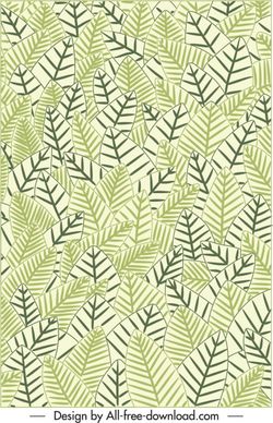 leaves pattern template flat green classical decor