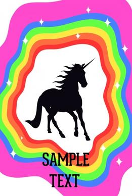 legend background unicorn silhouette design colorful rainbow decor