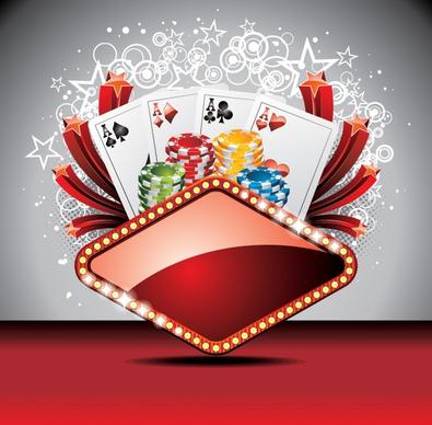 gambling background sparkling colorful modern cards elements
