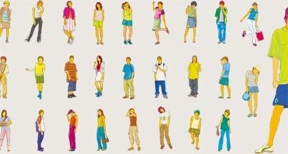 human icons collection colored casual design