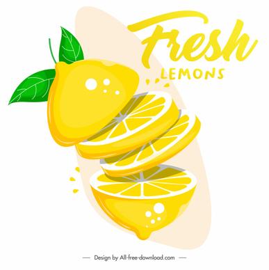 lemon advertising banner dynamic 3d slices sketch