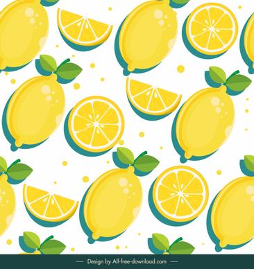 lemon fruit pattern template bright flat classic sketch