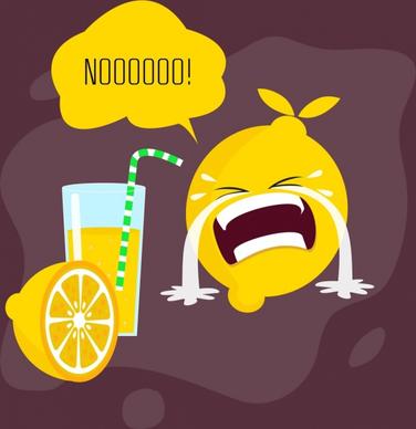 lemon juice advertising funny stylized icons cry emotion