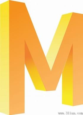 letter m icon vector