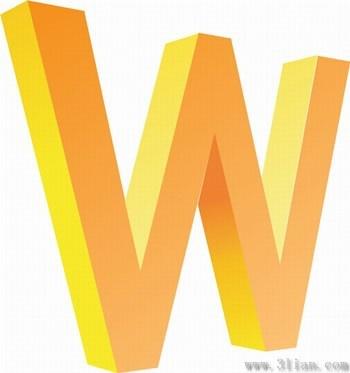 letter w icon vector