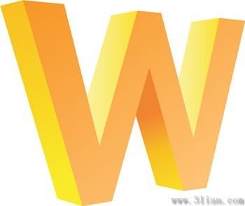 letter w icons vector