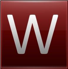 Letter W red