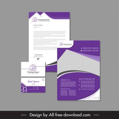 letterhead business card and leaflet printing house templates elegant modern checkered curves house logo decor