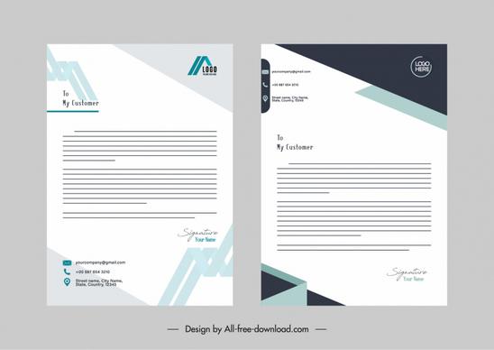 letterhead business elegant geometric decor template