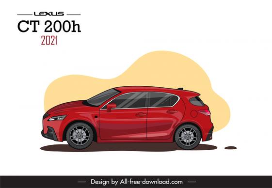 lexus ct 200h 2021 car model advertising template modern side view design 