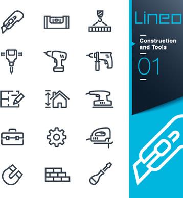 life elements outline icons set vector