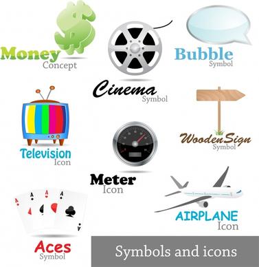 icons symbols templates shiny colored modern design