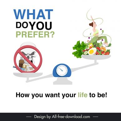 lifestyle banner template healthy substance abuse balance elements