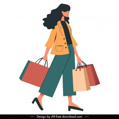 lifestyle design element shopping woman cartoon