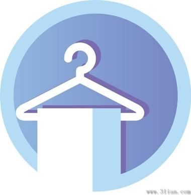 light blue towel hanger icon vector