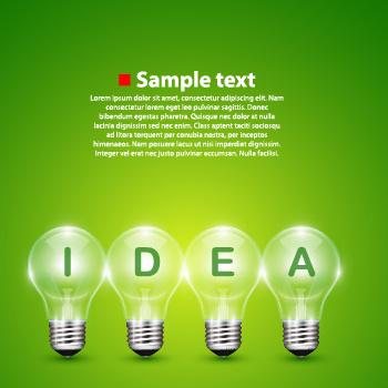 light bulb and green background vector