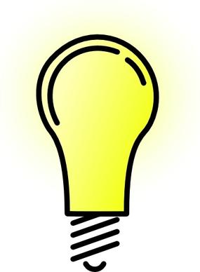 Lightbulb-brightlit clip art