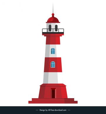lighthouse icon modern symmetric red white decor