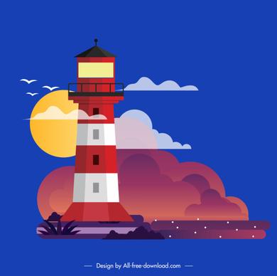 lighthouse painting colorful decor classical design