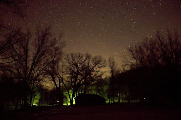 lights behind the cabin at ozark national scenic riverways missouri
