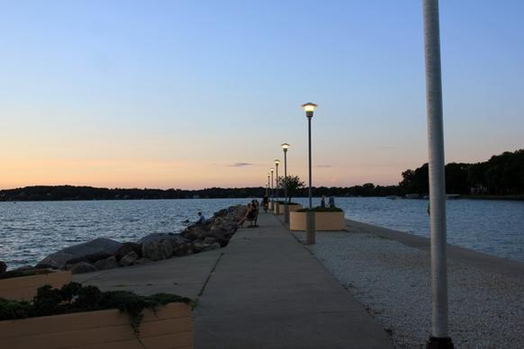 lights on the pier in madison wisconsin