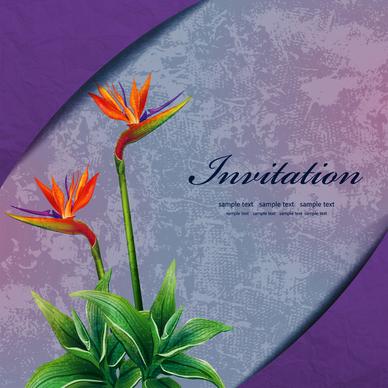 lily flower invitation card