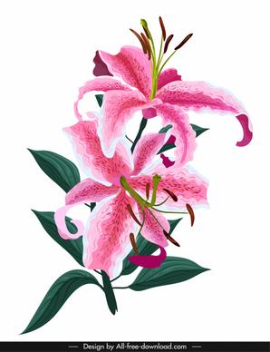 lily flower painting colorful classical sketch