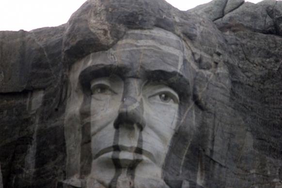 lincoln face on mountain in the black hills south dakota