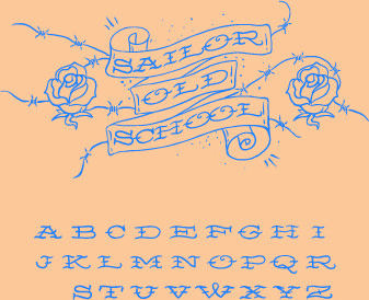 line alphabet font vector