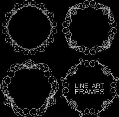 line art frames design vector