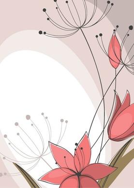 flower background flat classical handdrawn outline