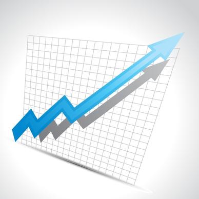 business chart background modern 3d arrow sketch