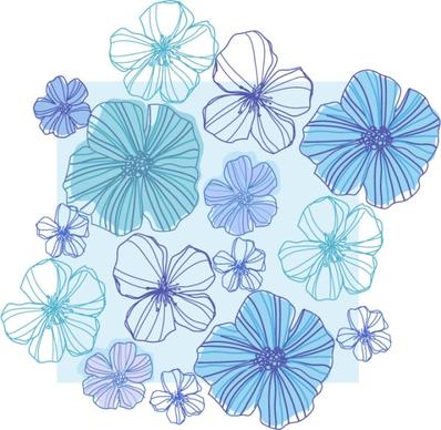 line drawing flowers vector