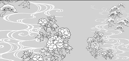 Line drawing of flowers -18