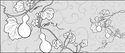 Line drawing of flowers -22