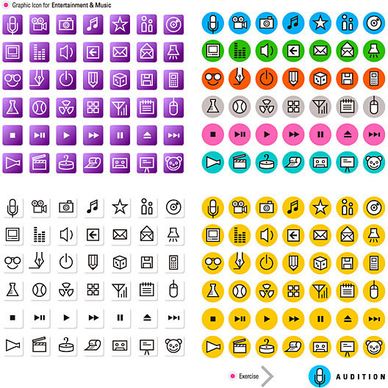 line graphic icons vector