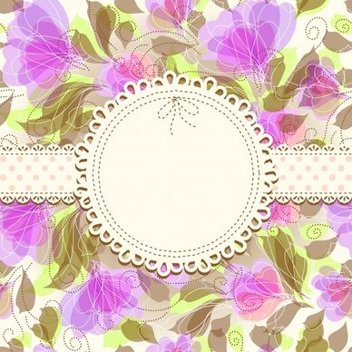 cover decor template elegant classic ribbon frame botany