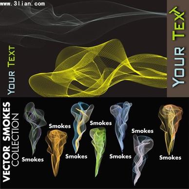 smoke icons templates colored 3d motion design