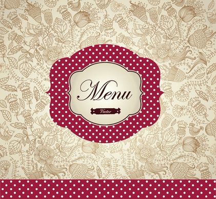 menu cover template classical flowers decor elegant design