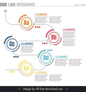 link infographic template flat circles line connection
