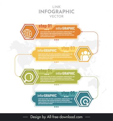 link infographic template symmetric geometry line connection