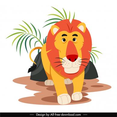 lion animal painting cute cartoon character sketch
