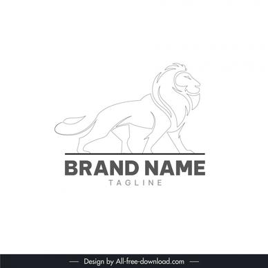 lion in minimalist style logo dynamic handdrawn  outline 