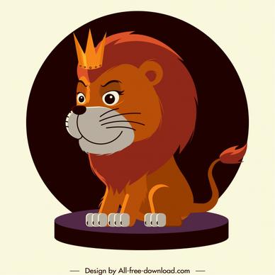 lion king icon cute cartoon design stylized character