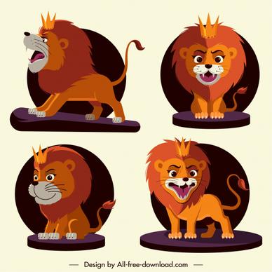 lion king icons cute cartoon character sketch